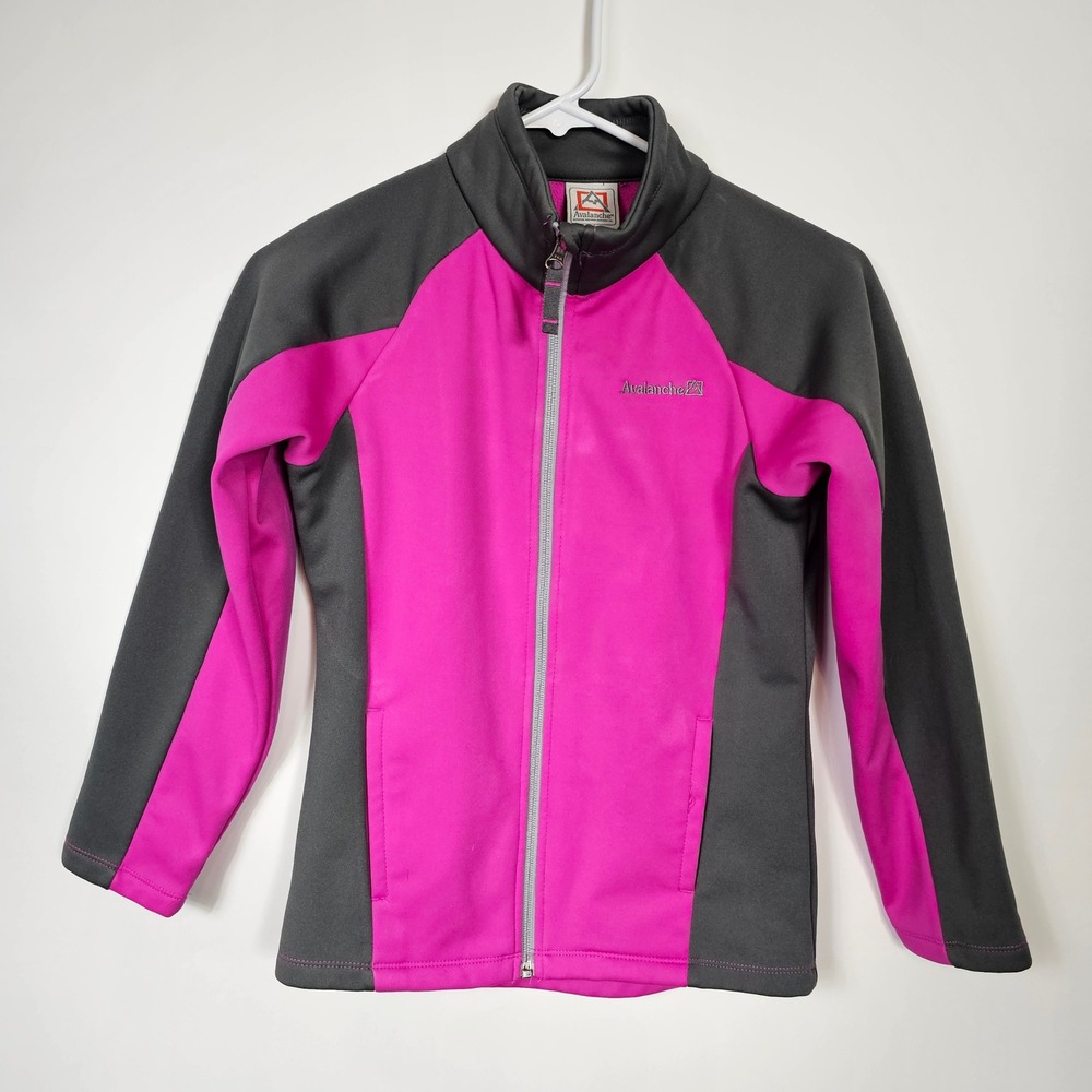 Avalanche Full Zip Jacket Gray Pink Athletic Activewear Size M